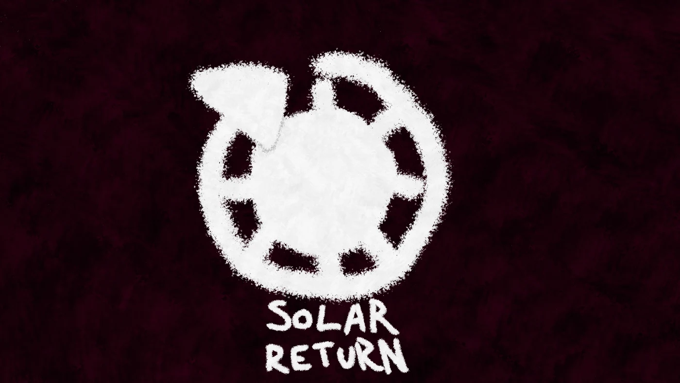 Hand-drawn solar return illustration