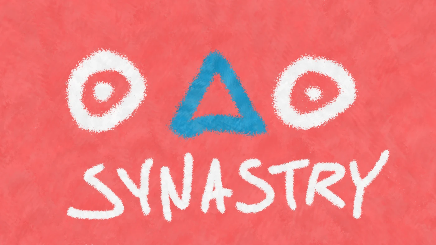 Hand-drawn synastry illustration